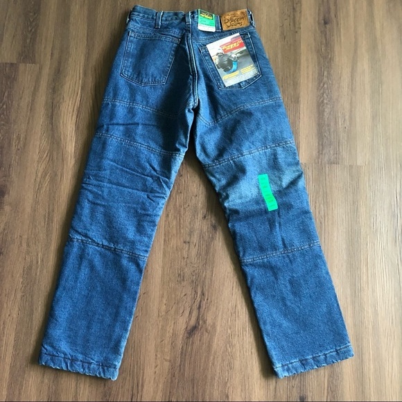 DRAGGIN JEANS Kevlar Lined 28x30 Motorcycle Pants Fast Company Vintage NWT Denim - Picture 1 of 8